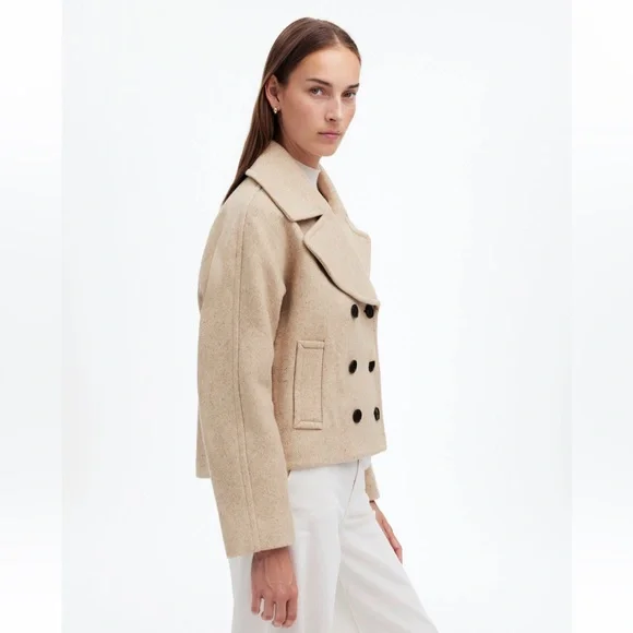 Madewell Oversized-Collar Short Peacoat (small) NWT - Picture 3 of 8